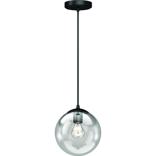 Volume Lighting V4451-5 - Black Globe Mini Pendant - Clear Glass