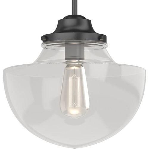 Volume Lighting V2462-5 - Black Schoolhouse Pendant - Clear Glass