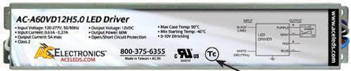 ACE LEDS Ace AC-A60VD12H5.0 Constant Voltage LED Driver 