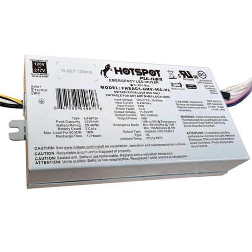  Fulham FHSAC1-UNV-40C-HL LED Emergency Driver 