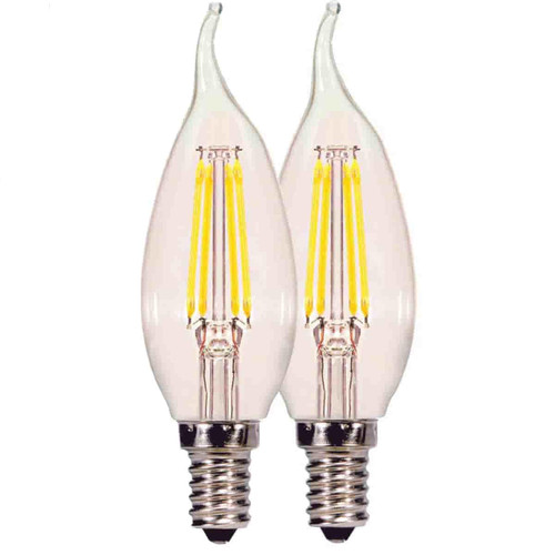  Satco S21722 Flame Top Filament E12 Light Bulb 5000K 