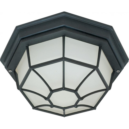 Satco 60-3452 - Black Outdoor Flush Mount Ceiling Light - Wet Rated