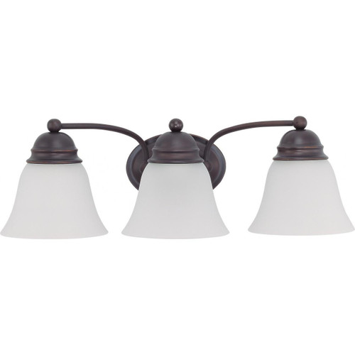  Satco 60-6087 Mahogany Bronze Vanity Light with Frosted White Glass 