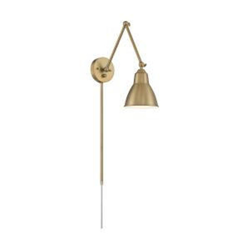  Satco 60-7364 Burnished Brass Wall Light with Switch 
