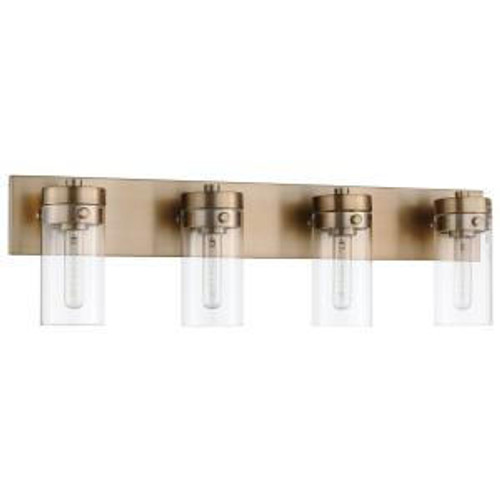  Satco 60-7534 Burnished Brass Vanity Light with Clear Glass 