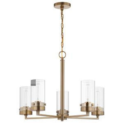  Satco 60-7535 Burnished Brass Vanity Light with Clear Glass 