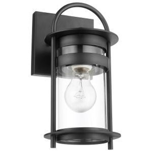  Satco 60-7640 Matte Black Wall Lantern Light with Clear Glass 