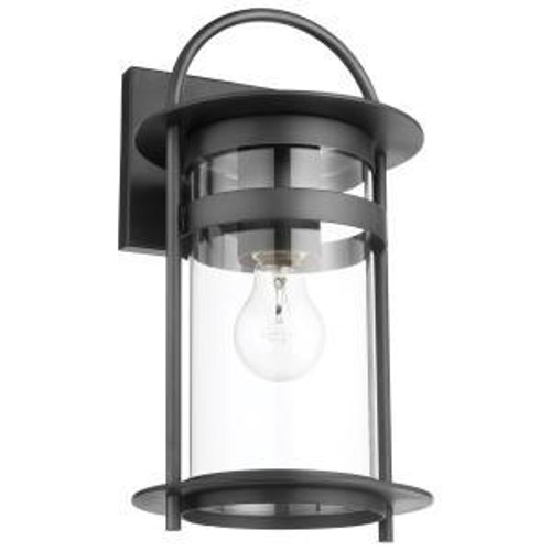  Satco 60-7641 Matte Black Wall Lantern Light with Clear Glass 