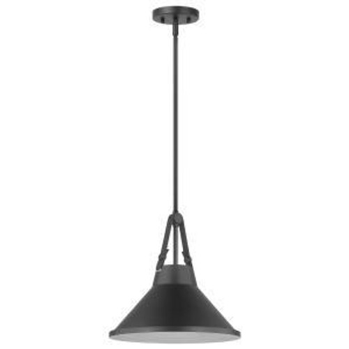  Satco 60-7645 Black Pendant Light with Faux Leather Straps 