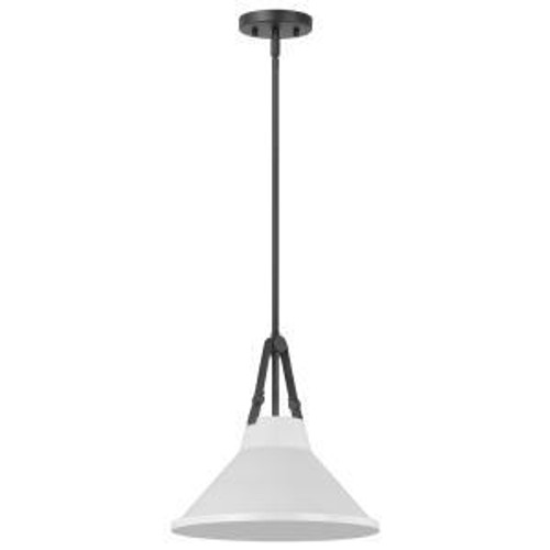  Satco 60-7647 Black Pendant Light with Faux Leather Straps 