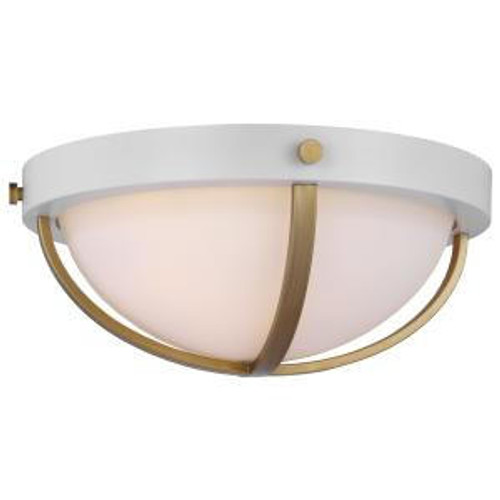  Satco 60-7662 Matte White Flush-Mount Light with White Opal Glass 