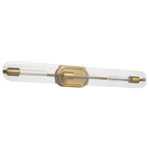  Satco 60-7713 Natural Brass Vanity Light with Clear Beveled Glass 