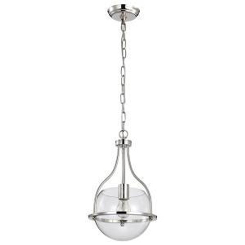  Satco 60-7816 Polished Nickel Pendant Light with Clear Glass 