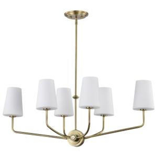  Satco 60-7886 Vintage Brass Pendant Light with Etched White Opal Glass 