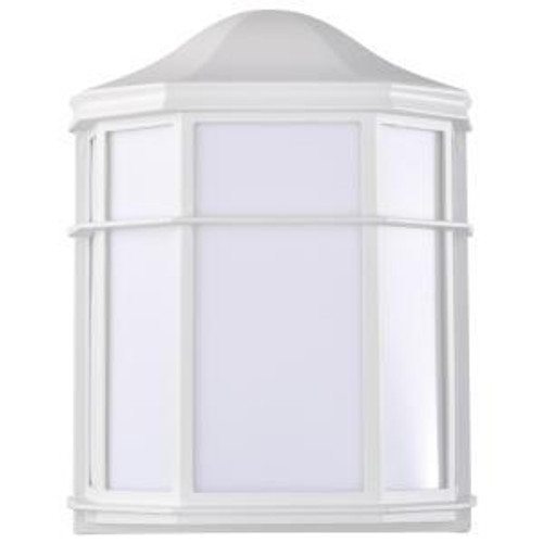  Satco 62-1396 White Wall Mount Light with White Glass 