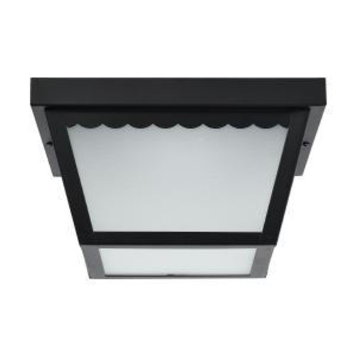  Satco 62-1572 Black Flush-Mount Light with Frosted Glass 