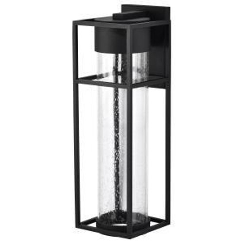  Satco 62-1614 Matte Black Wall Lantern Light with Clear Seeded Glass 