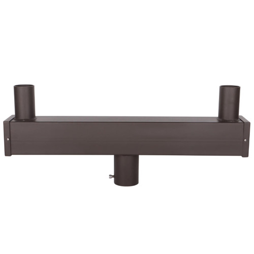 Double Tenon Bullhorn Pole Bracket for Two Parking Lot Lights - Bronze