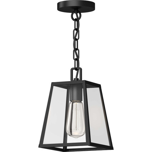 Volume Lighting V9676-5 - Black Outdoor Lantern Pendant - Clear Glass