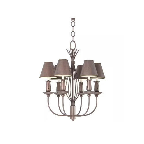 Volume Lighting V7946-22 - Prairie Rock Chandelier - Fabric Shades