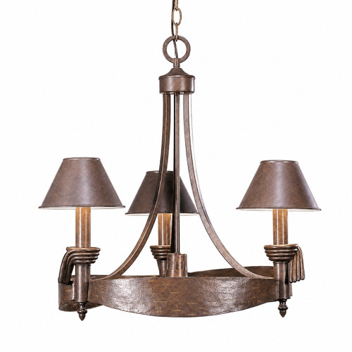 Volume Lighting V7904-66 - 30 in Wide 3-Light Prairie Rock Chandelier - 13.60 in High