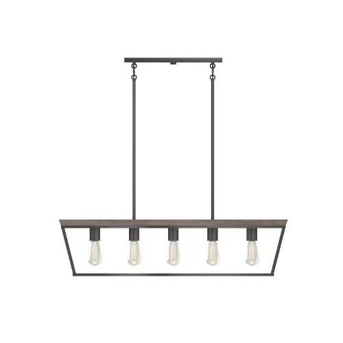 Volume Lighting V7705-84 Black Walnut Island Bulb Pendant Light 