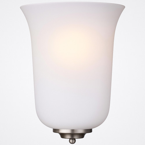 Volume V6701-33 - Brushed Nickel Wall Sconce with White Bell Shape Glass