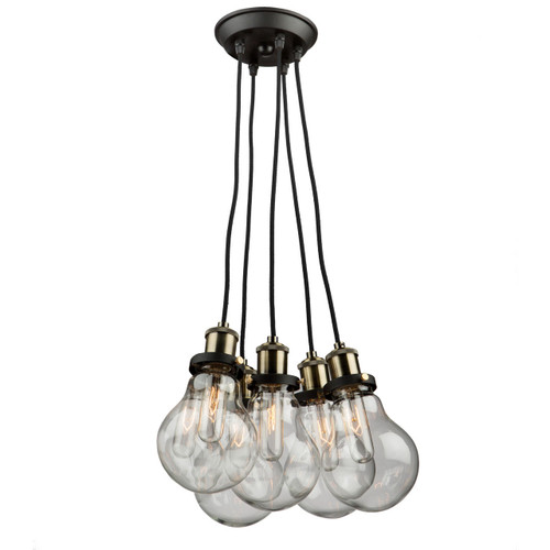 Artcraft Lighting Artcraft AC10485 Matte Black & Vintage Brass Chandelier Fixture 