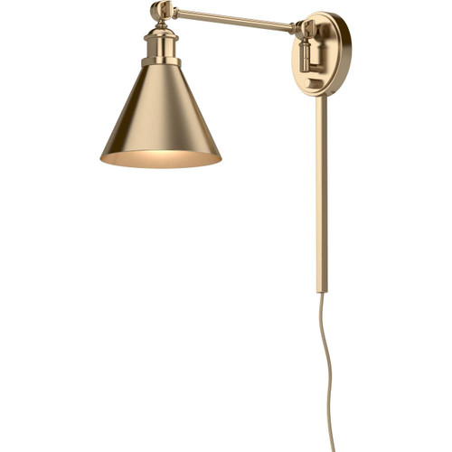 Volume Lighting V4991-90  Antique Gold Plug in Swing Arm Wall Lamp