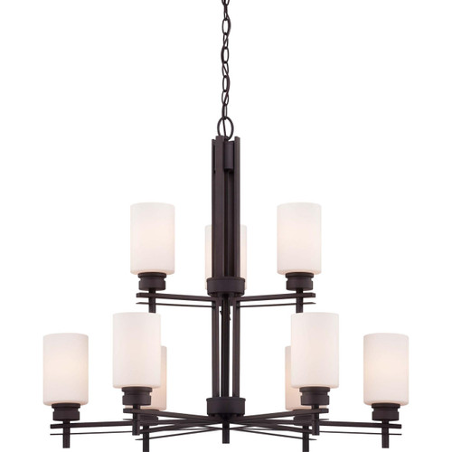 Volume Lighting V3769-79 Indoor Antique Bronze Hanging Chandelier