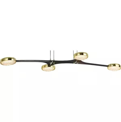 Volume Lighting  Volume V3354-98 Black & Gold Modern Linear Beaded Pendant Light 