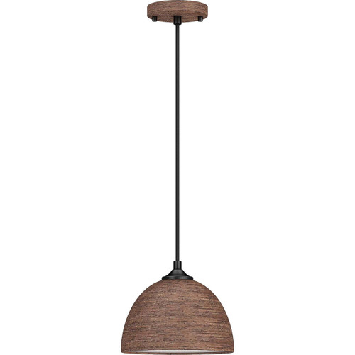 Volume Lighting V2401-74 - Dark Wood Grain Dome Pendant