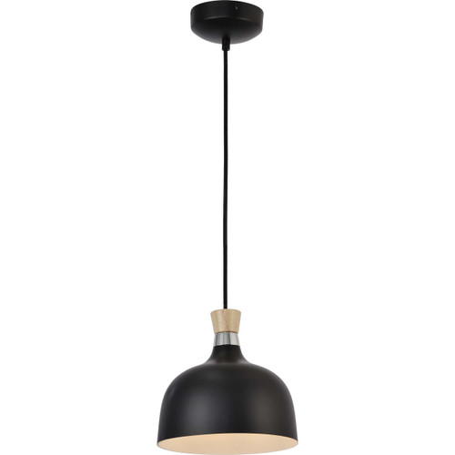 Volume Lighting V2301-5 Black & Wood Pendant
