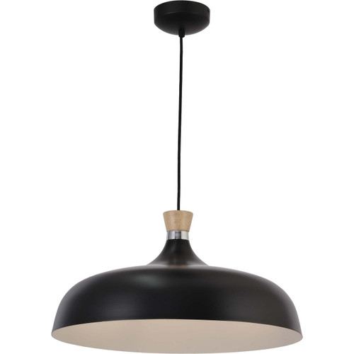 Volume Lighting V2300-5 Black & Wood Pendant