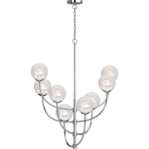Volume Lighting V2058-3 - Chrome Chandelier - Clear Glass Globes