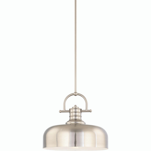 Volume Lighting V1839-33 - Brushed Nickel Bowl Pendant - Downrod