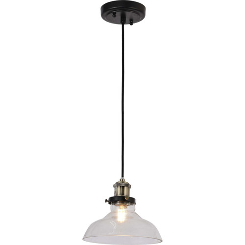 Volume Lighting V1603-5 Black & Antique Brass Pendant