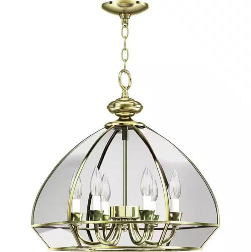 Volume Lighting Volume V5606-2 Polished Brass Chandelier