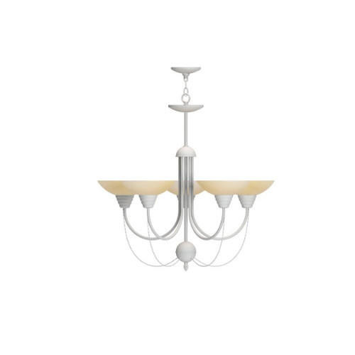 Volume Lighting Volume V4115-15 Textured White Chandelier Scavo Glass Shade