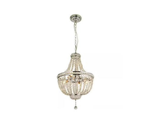 Volume Lighting Volume V3124-3 Chrome Crystal Pendant Light with Candelabra