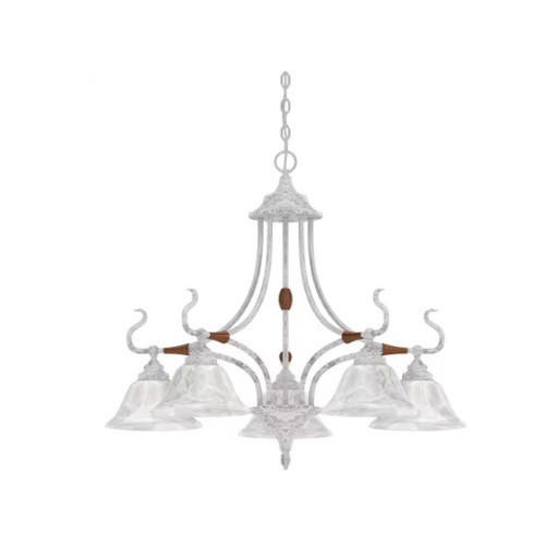 Volume Lighting Volume V2565-23 Parchment Chandelier with Alabaster Glass