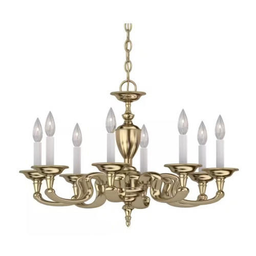 Volume Lighting Volume V2428-0 Polished Solid Brass Chandelier