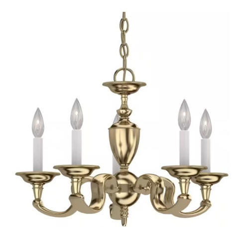 Volume Lighting Volume V2425-0 Polished Solid Brass Chandelier