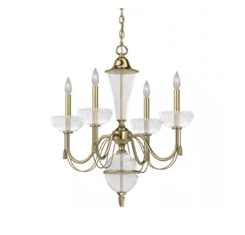 Volume Lighting Volume V2304-0 Polished Solid Brass Chandelier