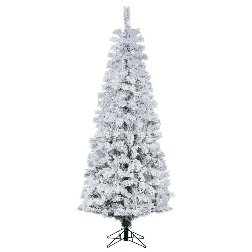 Vickerman A100356LED - 5.5 ft Flocked Pacific Pine Prelit Warm White LED Christmas Tree