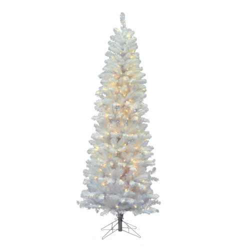 Vickerman A103256LED - 5.5 ft White Salem Pencil Pine Prelit Warm White LED Christmas Tree
