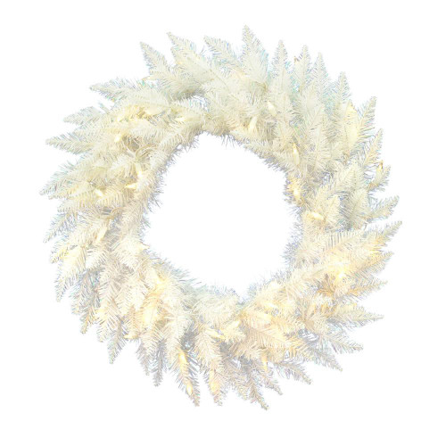 Vickerman A104231LED - 30" Sparkle White Wreath with Warm White LED Lights