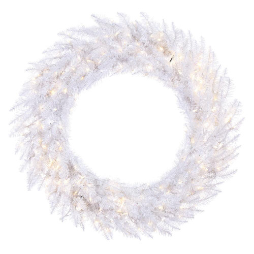 Vickerman A104248LED - 48" Sparkle White Wreath with Warm White LED Lights