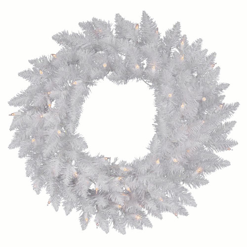 Vickerman A104273LED - 72" Sparkle White Wreath with Warm White LED Lights