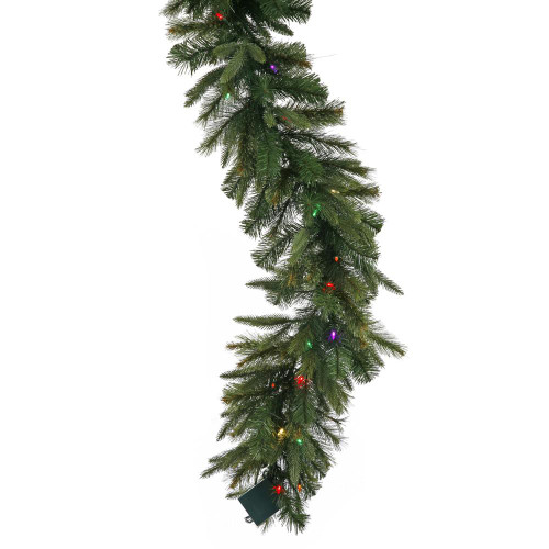 Vickerman A118616LED - 6 ft Green Pine Christmas Garland - Multi-colored LED